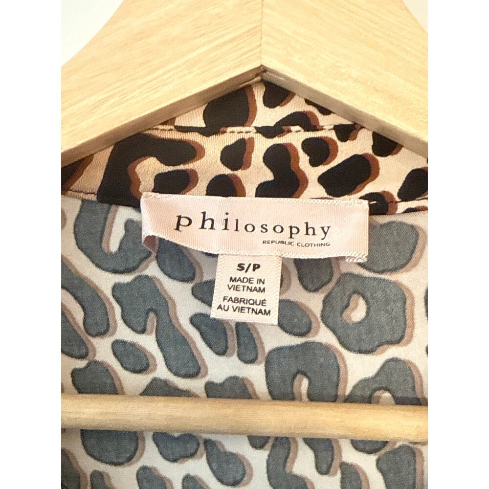Philosophy Leopard Print Button Up Blouse Size S - Picture 3 of 4